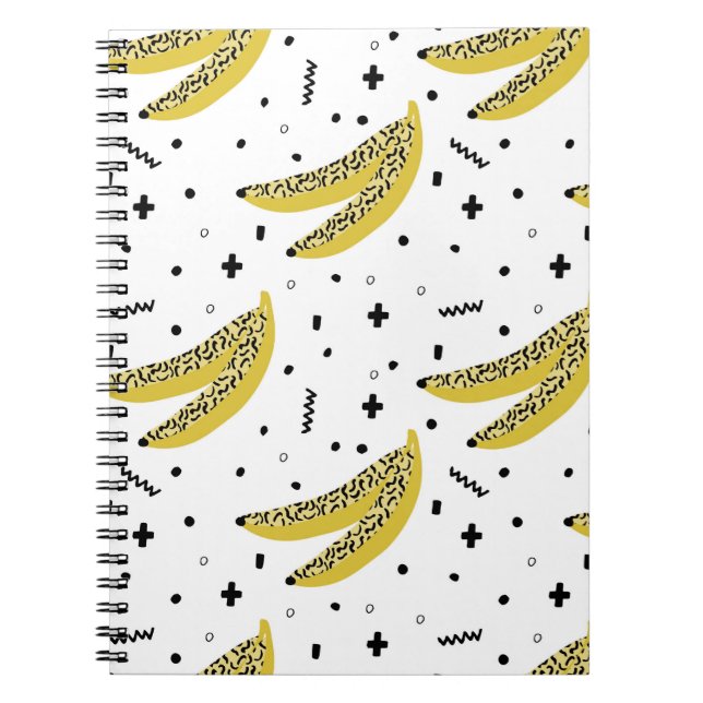 Cuaderno Patrón veraniego sin fisuras con plátanos en la li (Frente)