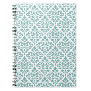 Cuaderno Patrón Verde azulado de Damasco de desplazamiento