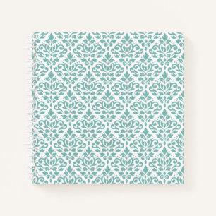 Cuaderno Patrón Verde azulado de Damasco de desplazamiento