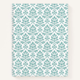 Cuaderno Patrón Verde azulado de Feuille Damask