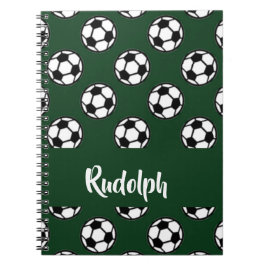 Cuaderno Patrón verde de bolas de fútbol