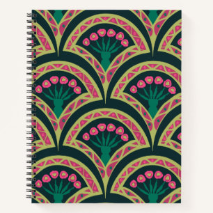 Cuaderno patrón verde en forma de cáscara