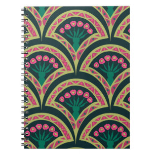 Cuaderno patrón verde en forma de concha