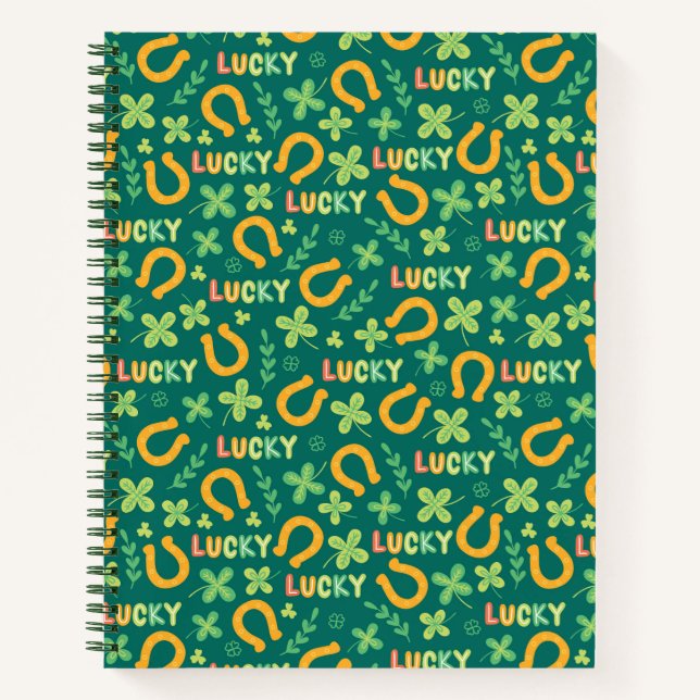 Cuaderno Patrón verde LUCKY irlandés (Anverso)