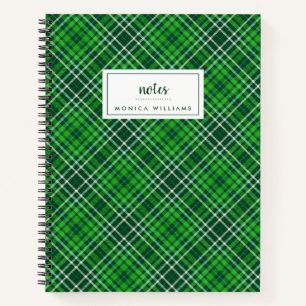 Cuaderno Patrón verde oscuro y verde vegetal