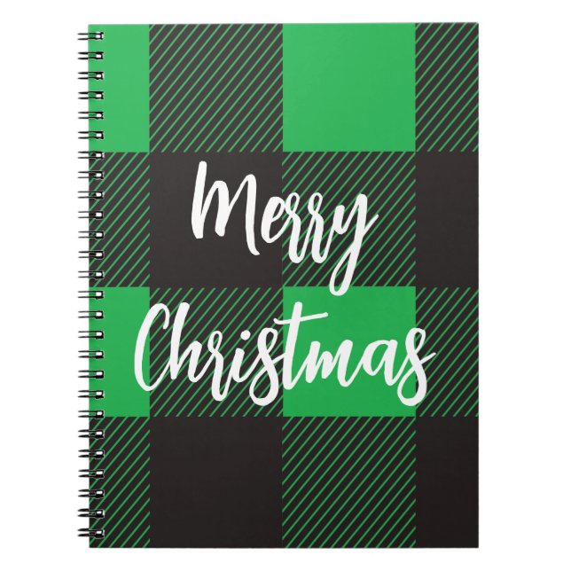 Cuaderno Patrón verde plastificado Feliz Navidad (Frente)