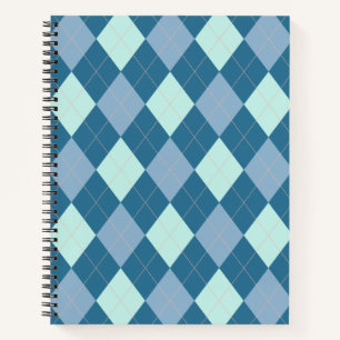 Cuaderno Patrón Vintage Argyle Azul
