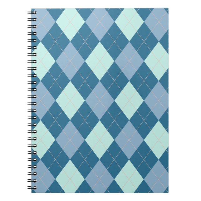 Cuaderno Patrón Vintage Argyle Azul (Frente)