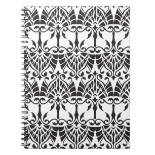 Cuaderno patrón vintage con nombre floral y geométrico