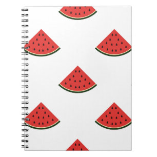 Cuaderno Patrón vintage con rodajas de sandía en un whi