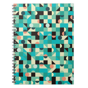 Cuaderno Patrón vintage con triángulos y círculos.