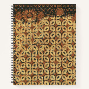 Cuaderno Patrón vintage de batik indonesio Kawung rústico