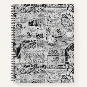 Cuaderno Patrón vintage de cómic de Mujer Maravilla