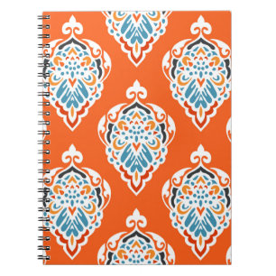 Cuaderno Patrón vintage de damasco festivo, diseño elegante