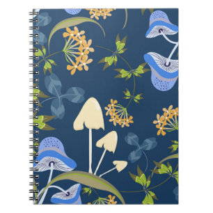 Cuaderno Patrón vintage floral sin costura con flores, pulg