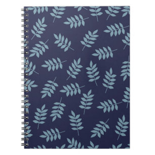Cuaderno Patrón vintage simple. Fondo azul oscuro, azul
