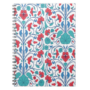 Cuaderno Patrón vintage sin costuras de flores árabe.