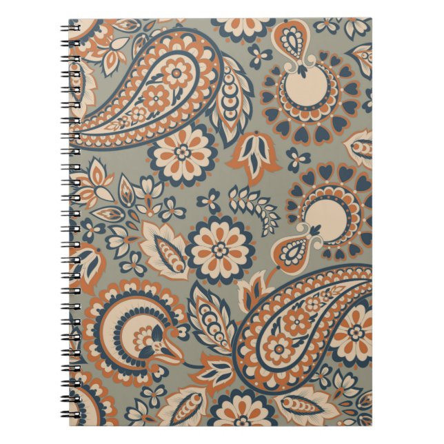 Cuaderno Patrón vintage sin fisuras Paisley. Grupo trasero  (Frente)