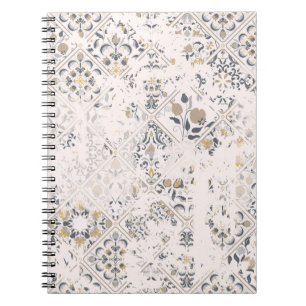 Cuaderno Patrón vintage sin foco con efecto de attriti