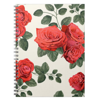 Cuaderno Patrón vintage sin inconvenientes con rosas