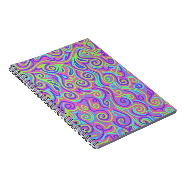 Cuaderno Patrón violeta vibrante (Lado Derecho)
