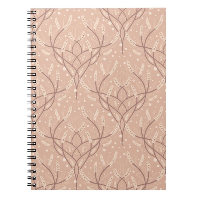 Cuaderno Patrón vírico botánico suave de Rubor (Frente)