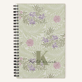 Cuaderno Patrón William Morris Lavender y Larkspur Rosa