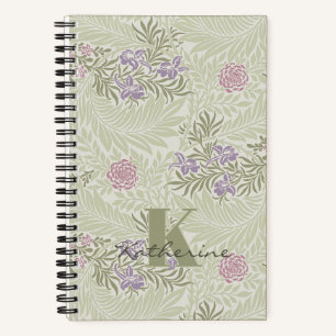 Cuaderno Patrón William Morris Lavender y Larkspur Rosa