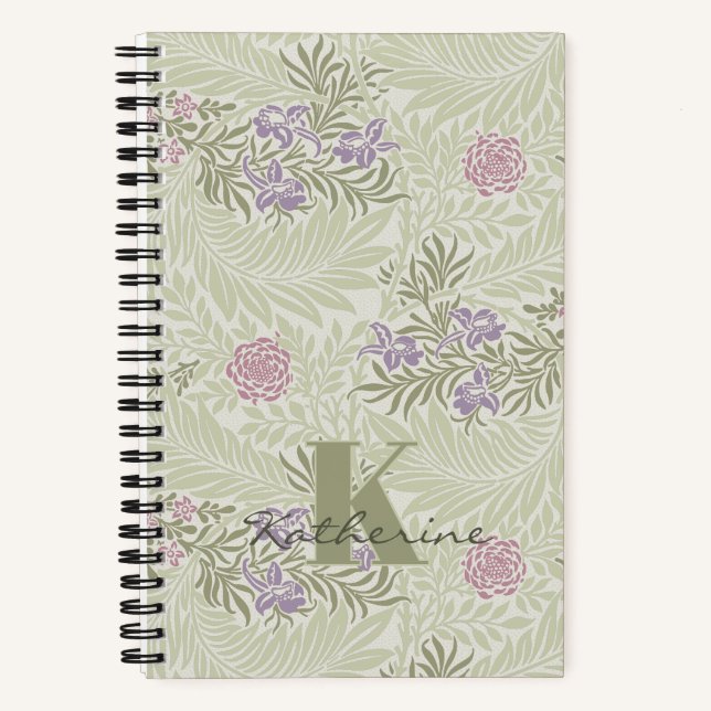 Cuaderno Patrón William Morris Lavender y Larkspur Rosa (Anverso)