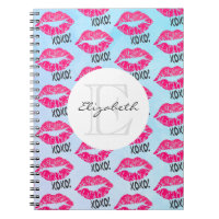 Patrón XOXO con lumbreras de besos rosados elegant