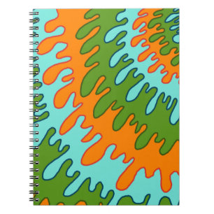 Cuaderno Patrón Y2K de la banda de goteo líquida del Naranj