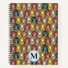 Cuaderno Patrón y monograma de la lechuza Boho Woodland