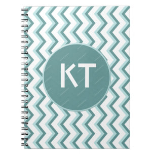 Cuaderno Patrón ZigZag Chevron en verde menta