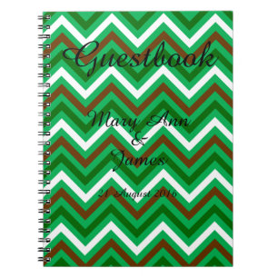 Cuaderno Patrón Zigzag Chevron personalizado Blanco verde