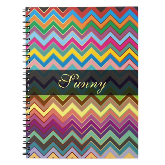 Cuaderno Patrón ZIGZAG - coloreado + tu texto (Frente)