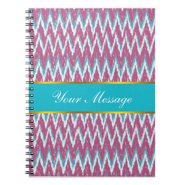 Cuaderno Patrón ZigZag de arándanos y Verde azulados (Frente)