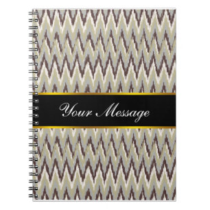 Cuaderno Patrón ZigZag de café y salvia