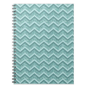 Cuaderno Patrón ZigZag de Purpurina turquesa