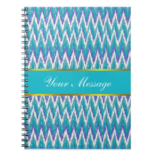 Cuaderno Patrón ZigZag verde azulado y Amethyst (Frente)