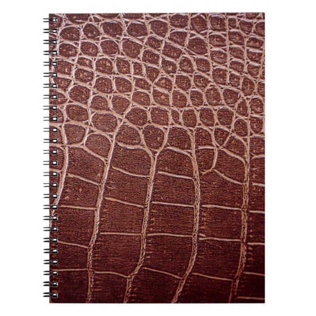 Cuaderno Patronabstracto de cuero de cocodrilo, lagarto, an (Frente)