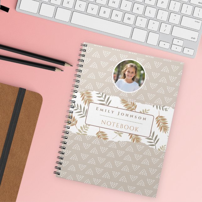 Cuaderno Patrones abstractos personalizados con nombre y fo (Subido por el creador)
