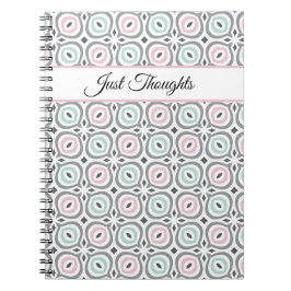 Cuaderno Patrones de moda en gris pastel, rosa y azul 