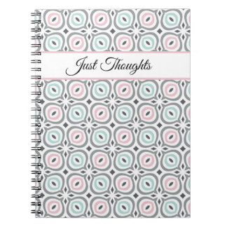 Cuaderno Patrones de moda en gris pastel, rosa y azul