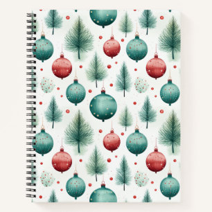 Cuaderno Patrones de Navidades verdes y rojos -