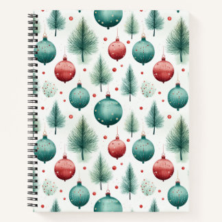 Cuaderno Patrones de Navidades verdes y rojos -