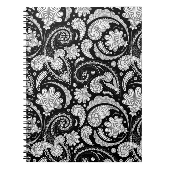 Cuaderno Patrones de paisajes blancos negros de época (Frente)