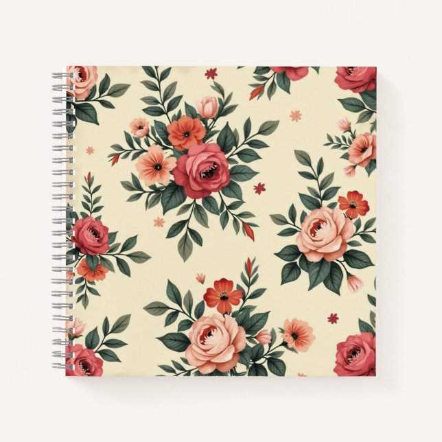 Cuaderno Patrones florales de época con elegancia clásica (Anverso)