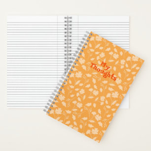 Cuaderno Patrones florales suaves un fondo naranja