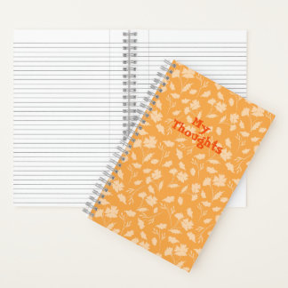 Cuaderno Patrones florales suaves un fondo naranja
