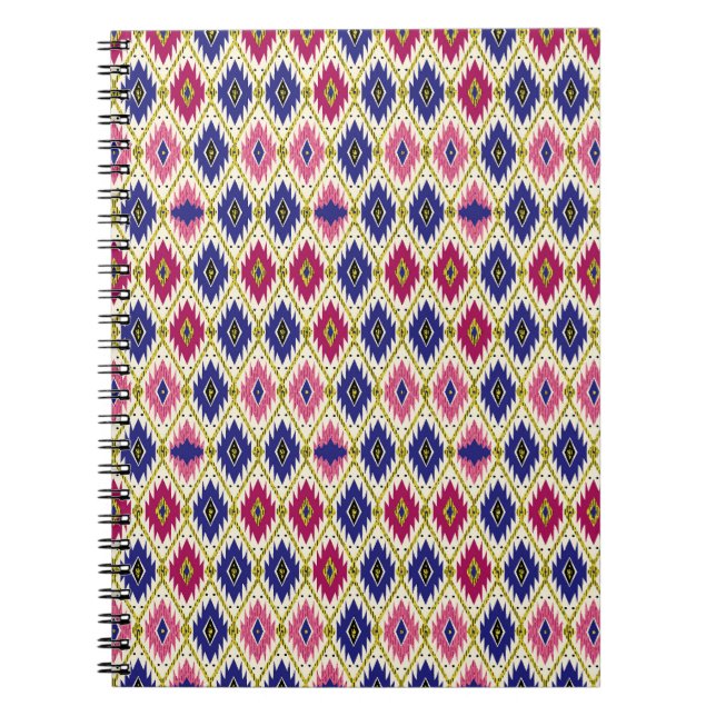 Cuaderno Patrones geométricos: Ilustra textil tradicional (Frente)